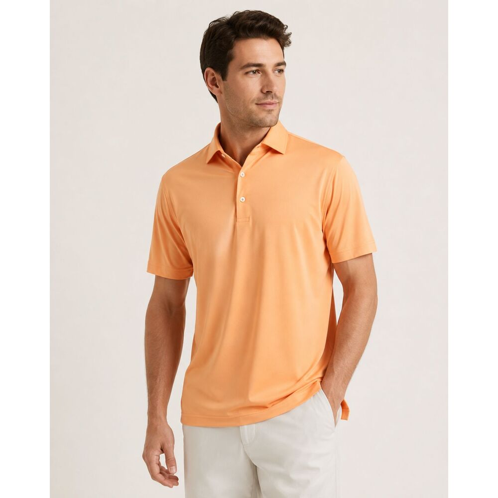 Peter Millar Summer Comfort Polo Shirt Men M/L Apricot Orange Performance Golf